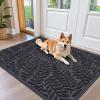 imageOLANLY Door Mat Indoor Outdoor Entrance 295x17 Waterproof AllWeather AllSeason Doormat Sturdy Natural Rubber Stain and Fade Resistant Low Profile Easy Clean Patio Entryway Mat BlackBlack
