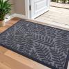 imageOLANLY Door Mat Indoor Outdoor Entrance 295x17 Waterproof AllWeather AllSeason Doormat Sturdy Natural Rubber Stain and Fade Resistant Low Profile Easy Clean Patio Entryway Mat BlackGrey