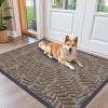 imageOLANLY Door Mat Indoor Outdoor Entrance 295x17 Waterproof AllWeather AllSeason Doormat Sturdy Natural Rubber Stain and Fade Resistant Low Profile Easy Clean Patio Entryway Mat BlackBrown
