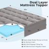 imageOLANLY DualLayer 4 Inch King Size Memory Foam Mattress Topper for Back Pain 2 Inch Cooling Pillow Top Mattress Pad Cover and 2 Inch Gel Memory Foam Topper Deep Elastic Pocket WhiteLight Grey