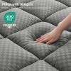 imageOLANLY DualLayer 4 Inch King Size Memory Foam Mattress Topper for Back Pain 2 Inch Cooling Pillow Top Mattress Pad Cover and 2 Inch Gel Memory Foam Topper Deep Elastic Pocket WhiteGrey