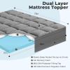 imageOLANLY DualLayer 4 Inch King Size Memory Foam Mattress Topper for Back Pain 2 Inch Cooling Pillow Top Mattress Pad Cover and 2 Inch Gel Memory Foam Topper Deep Elastic Pocket WhiteGrey