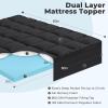 imageOLANLY DualLayer 4 Inch King Size Memory Foam Mattress Topper for Back Pain 2 Inch Cooling Pillow Top Mattress Pad Cover and 2 Inch Gel Memory Foam Topper Deep Elastic Pocket WhiteBlack