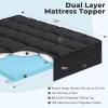 imageOLANLY DualLayer 4 Inch King Size Memory Foam Mattress Topper for Back Pain 2 Inch Cooling Pillow Top Mattress Pad Cover and 2 Inch Gel Memory Foam Topper Deep Elastic Pocket WhiteBlack