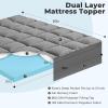 imageOLANLY DualLayer 4 Inch King Size Memory Foam Mattress Topper for Back Pain 2 Inch Cooling Pillow Top Mattress Pad Cover and 2 Inch Gel Memory Foam Topper Deep Elastic Pocket WhiteGrey
