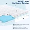 imageOLANLY DualLayer 4 Inch King Size Memory Foam Mattress Topper for Back Pain 2 Inch Cooling Pillow Top Mattress Pad Cover and 2 Inch Gel Memory Foam Topper Deep Elastic Pocket WhiteWhite