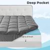 imageOLANLY DualLayer 4 Inch King Size Memory Foam Mattress Topper for Back Pain 2 Inch Cooling Pillow Top Mattress Pad Cover and 2 Inch Gel Memory Foam Topper Deep Elastic Pocket WhiteGrey
