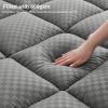 imageOLANLY DualLayer 4 Inch King Size Memory Foam Mattress Topper for Back Pain 2 Inch Cooling Pillow Top Mattress Pad Cover and 2 Inch Gel Memory Foam Topper Deep Elastic Pocket WhiteGrey