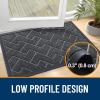 imageOLANLY Front Door Mat Indoor Outdoor Entrance Waterproof AllSeason AllWeather Welcome Doormat Sturdy Natural Rubber Low Profile Easy Clean Patio Porch Entryway Outside Floor Mat 295x17 BlackGrey