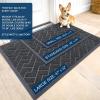 imageOLANLY Front Door Mat Indoor Outdoor Entrance Waterproof AllSeason AllWeather Welcome Doormat Sturdy Natural Rubber Low Profile Easy Clean Patio Porch Entryway Outside Floor Mat 295x17 BlackGrey
