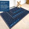 imageOLANLY Front Door Mat Indoor Outdoor Entrance Waterproof AllSeason AllWeather Welcome Doormat Sturdy Natural Rubber Low Profile Easy Clean Patio Porch Entryway Outside Floor Mat 295x17 BlackBlue