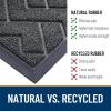 imageOLANLY Front Door Mat Indoor Outdoor Entrance Waterproof AllSeason AllWeather Welcome Doormat Sturdy Natural Rubber Low Profile Easy Clean Patio Porch Entryway Outside Floor Mat 295x17 BlackGrey