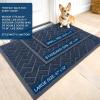 imageOLANLY Front Door Mat Indoor Outdoor Entrance Waterproof AllSeason AllWeather Welcome Doormat Sturdy Natural Rubber Low Profile Easy Clean Patio Porch Entryway Outside Floor Mat 295x17 BlackBlue