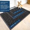 imageOLANLY Front Door Mat Indoor Outdoor Entrance Waterproof AllSeason AllWeather Welcome Doormat Sturdy Natural Rubber Low Profile Easy Clean Patio Porch Entryway Outside Floor Mat 295x17 BlackBlack