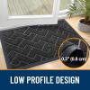 imageOLANLY Front Door Mat Indoor Outdoor Entrance Waterproof AllSeason AllWeather Welcome Doormat Sturdy Natural Rubber Low Profile Easy Clean Patio Porch Entryway Outside Floor Mat 295x17 BlackBlack