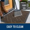 imageOLANLY Front Door Mat Indoor Outdoor Entrance Waterproof AllSeason AllWeather Welcome Doormat Sturdy Natural Rubber Low Profile Easy Clean Patio Porch Entryway Outside Floor Mat 295x17 BlackBrown