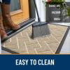 imageOLANLY Front Door Mat Indoor Outdoor Entrance Waterproof AllSeason AllWeather Welcome Doormat Sturdy Natural Rubber Low Profile Easy Clean Patio Porch Entryway Outside Floor Mat 295x17 BlackBeige