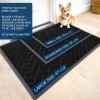 imageOLANLY Front Door Mat Indoor Outdoor Entrance Waterproof AllSeason AllWeather Welcome Doormat Sturdy Natural Rubber Low Profile Easy Clean Patio Porch Entryway Outside Floor Mat 295x17 BlackJet Black