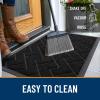 imageOLANLY Front Door Mat Indoor Outdoor Entrance Waterproof AllSeason AllWeather Welcome Doormat Sturdy Natural Rubber Low Profile Easy Clean Patio Porch Entryway Outside Floor Mat 295x17 BlackJet Black