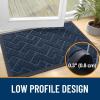 imageOLANLY Front Door Mat Indoor Outdoor Entrance Waterproof AllSeason AllWeather Welcome Doormat Sturdy Natural Rubber Low Profile Easy Clean Patio Porch Entryway Outside Floor Mat 295x17 BlackBlue