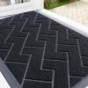 imageOLANLY Front Door Mat Indoor Outdoor Entrance Waterproof AllSeason AllWeather Welcome Doormat Sturdy Natural Rubber Low Profile Easy Clean Patio Porch Entryway Outside Floor Mat 295x17 BlackBlack