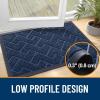 imageOLANLY Front Door Mat Indoor Outdoor Entrance Waterproof AllSeason AllWeather Welcome Doormat Sturdy Natural Rubber Low Profile Easy Clean Patio Porch Entryway Outside Floor Mat 295x17 BlackBlue