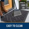 imageOLANLY Front Door Mat Indoor Outdoor Entrance Waterproof AllSeason AllWeather Welcome Doormat Sturdy Natural Rubber Low Profile Easy Clean Patio Porch Entryway Outside Floor Mat 295x17 BlackGrey