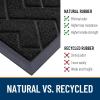 imageOLANLY Front Door Mat Indoor Outdoor Entrance Waterproof AllSeason AllWeather Welcome Doormat Sturdy Natural Rubber Low Profile Easy Clean Patio Porch Entryway Outside Floor Mat 295x17 BlackJet Black