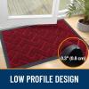 imageOLANLY Front Door Mat Indoor Outdoor Entrance Waterproof AllSeason AllWeather Welcome Doormat Sturdy Natural Rubber Low Profile Easy Clean Patio Porch Entryway Outside Floor Mat 295x17 BlackWine Red