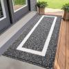 imageOLANLY Indoor Door Mat 30x17 NonSlip Absorbent Resist Dirt Entrance Mat Washable LowProfile Inside Entry Doormats for Entryway BrownBlack