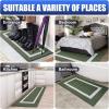 imageOLANLY Indoor Door Mat 30x17 NonSlip Absorbent Resist Dirt Entrance Mat Washable LowProfile Inside Entry Doormats for Entryway BrownGreen