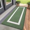 imageOLANLY Indoor Door Mat 30x17 NonSlip Absorbent Resist Dirt Entrance Mat Washable LowProfile Inside Entry Doormats for Entryway BrownGreen