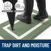 imageOLANLY Indoor Door Mat 30x17 NonSlip Absorbent Resist Dirt Entrance Mat Washable LowProfile Inside Entry Doormats for Entryway BrownGreen