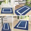 imageOLANLY Indoor Door Mat 30x17 NonSlip Absorbent Resist Dirt Entrance Mat Washable LowProfile Inside Entry Doormats for Entryway BrownNavy