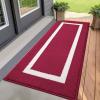 imageOLANLY Indoor Door Mat 30x17 NonSlip Absorbent Resist Dirt Entrance Mat Washable LowProfile Inside Entry Doormats for Entryway BrownRed
