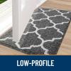 imageOLANLY Indoor Door Mat 30x17 NonSlip Absorbent Resist Dirt Entrance Mat Washable LowProfile Inside Floor Doormats for Entryway BrownBlack