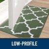 imageOLANLY Indoor Door Mat 30x17 NonSlip Absorbent Resist Dirt Entrance Mat Washable LowProfile Inside Floor Doormats for Entryway BrownGreen