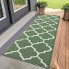 imageOLANLY Indoor Door Mat 30x17 NonSlip Absorbent Resist Dirt Entrance Mat Washable LowProfile Inside Floor Doormats for Entryway BrownGreen