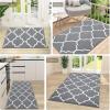 imageOLANLY Indoor Door Mat 30x17 NonSlip Absorbent Resist Dirt Entrance Mat Washable LowProfile Inside Floor Doormats for Entryway BrownGrey