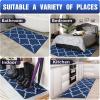 imageOLANLY Indoor Door Mat 30x17 NonSlip Absorbent Resist Dirt Entrance Mat Washable LowProfile Inside Floor Doormats for Entryway BrownNavy