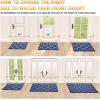 imageOLANLY Indoor Door Mat 30x17 NonSlip Absorbent Resist Dirt Entrance Mat Washable LowProfile Inside Floor Doormats for Entryway BrownNavy
