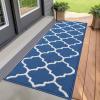 imageOLANLY Indoor Door Mat 30x17 NonSlip Absorbent Resist Dirt Entrance Mat Washable LowProfile Inside Floor Doormats for Entryway BrownNavy