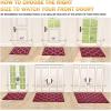 imageOLANLY Indoor Door Mat 30x17 NonSlip Absorbent Resist Dirt Entrance Mat Washable LowProfile Inside Floor Doormats for Entryway BrownRed