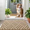 imageOLANLY Indoor Door Mat 32x20 Inch Dirt Resistant and Absorbent NonSlip Rubber Backing Floor Mats Easy Clean LowProfile Doormat for Entryway Front Door and Inside Entrance KhakiBeige