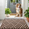 imageOLANLY Indoor Door Mat 32x20 Inch Dirt Resistant and Absorbent NonSlip Rubber Backing Floor Mats Easy Clean LowProfile Doormat for Entryway Front Door and Inside Entrance KhakiCoffee