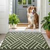 imageOLANLY Indoor Door Mat 32x20 Inch Dirt Resistant and Absorbent NonSlip Rubber Backing Floor Mats Easy Clean LowProfile Doormat for Entryway Front Door and Inside Entrance KhakiGreen