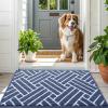 imageOLANLY Indoor Door Mat 32x20 Inch Dirt Resistant and Absorbent NonSlip Rubber Backing Floor Mats Easy Clean LowProfile Doormat for Entryway Front Door and Inside Entrance KhakiNavy