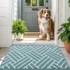 imageOLANLY Indoor Door Mat 32x20 Inch Dirt Resistant and Absorbent NonSlip Rubber Backing Floor Mats Easy Clean LowProfile Doormat for Entryway Front Door and Inside Entrance KhakiSage Green