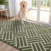 imageOLANLY Indoor Door Mat 32x20 Inch Dirt Resistant and Absorbent NonSlip Rubber Backing Floor Mats Easy Clean LowProfile Doormat for Entryway Front Door and Inside Entrance KhakiGreen