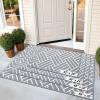 imageOLANLY Indoor Door Mat 32x20 Inch Dirt Resistant and Absorbent NonSlip Rubber Backing Floor Mats Easy Clean LowProfile Doormat for Entryway Front Door and Inside Entrance KhakiLight Grey